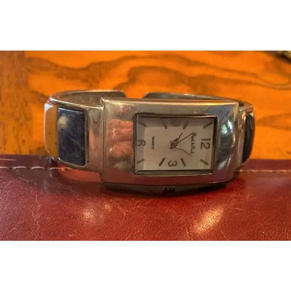 Women's Peck & Peck Watch, Bangle Bracelet with Enamel Insets